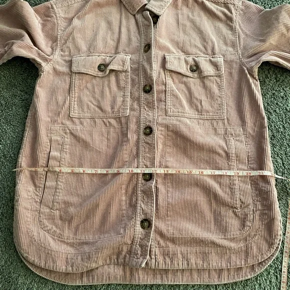 Madewell Pink Ribbed Soft Corduroy Yorkway Oversized Shirt-Jacket Shacket Sz S - Picture 9 of 12